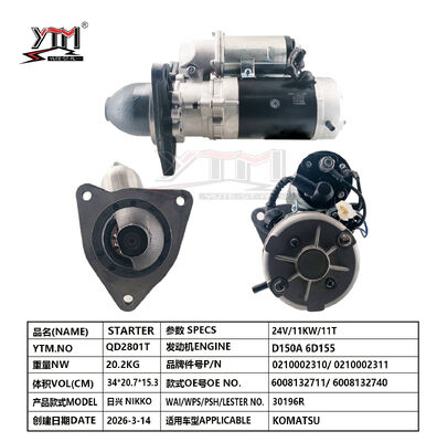 Motorino di avviamento per motore 24V D150A 6D155 Accessori motore diesel 0210002310 0210002311 6008132711 6008132740 per NIKKO