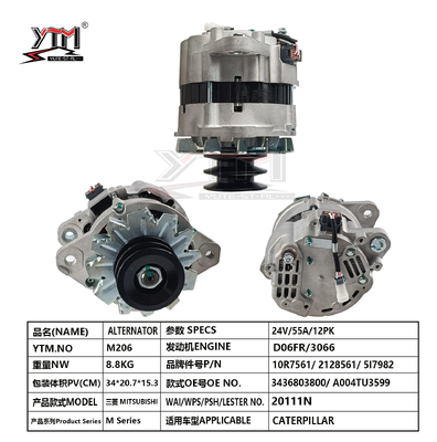 Alternatore 24V 55A A004TU3599 3436803800 10R7561 per il motore Mitsubishi D06FR Caterpillar 3066