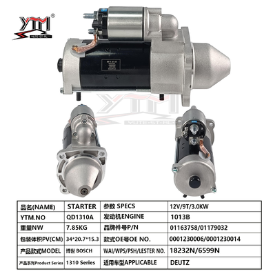 12V 3,0KW 9T Motore di avvio 0001230006 0001230014 Lester 18232N 6599N per motore Deutz 1013B