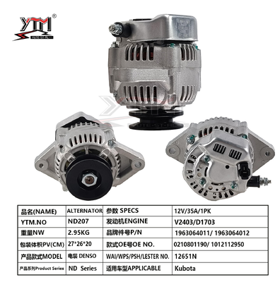 Alternatore DENSO per impieghi gravosi da 12V 35A 1PK per motore Kubota V2403 D1703 OE 1963064011 0210801190 1012112950