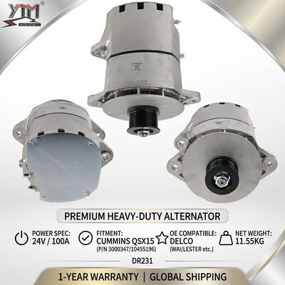 Alternator DR231 24V 100A 3000347 10455196 3167251 3400698 ALD0012 for Cummins QSX15 Construction Machinery