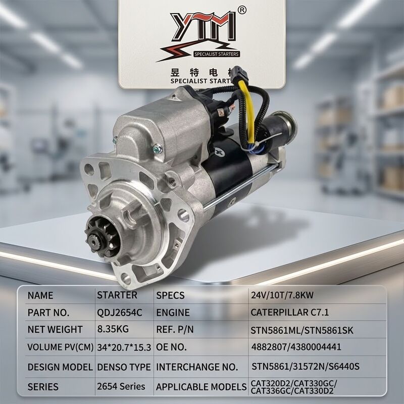 QDJ2654C 24V 7.8KW 10T Motore di avvio per macchinari pesanti 4882807 4380004441 STN5861ML STN5861SK 31572N per escavatore C7.1